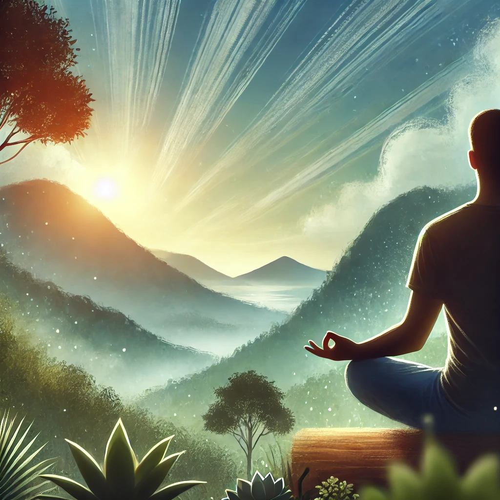 DALL·E-2025-02-28-11.42.27-A-peaceful-person-meditating-outdoors-with-a-calming-natural-background.-The-scene-is-tranquil-and-serene-symbolizing-mental-well-being-and-relaxatio The Power of a Healthy Life: Benefits & How to Achieve It
