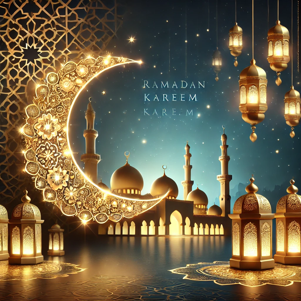 DALL·E-2025-03-01-11.44.31-A-stunning-high-definition-Ramadan-Kareem-greeting-design.-The-image-features-a-crescent-moon-golden-lanterns-and-an-intricate-Islamic-geometric-pat Ramadan Kareem Wishes: Heartfelt Quotes & Beautiful HD Images - 2025